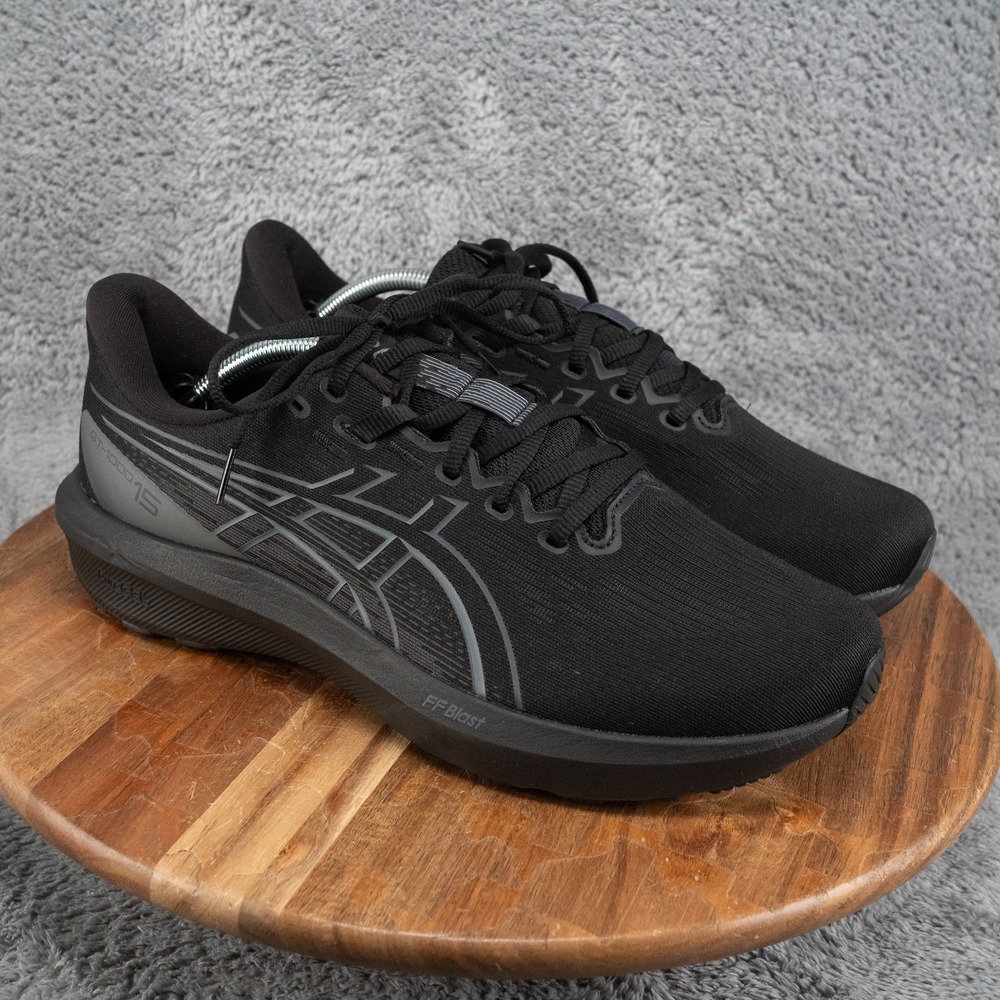 Asics GT-1000 15 Triple Black Mens Running Shoes Size 11 Wide EUC